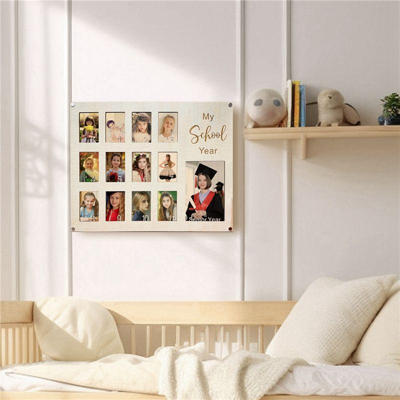 A84X-3Pc School Years Photo Frame, Graduation School Picture Frame, Back To School Gift, Kindergarten To Senior 12 Grade