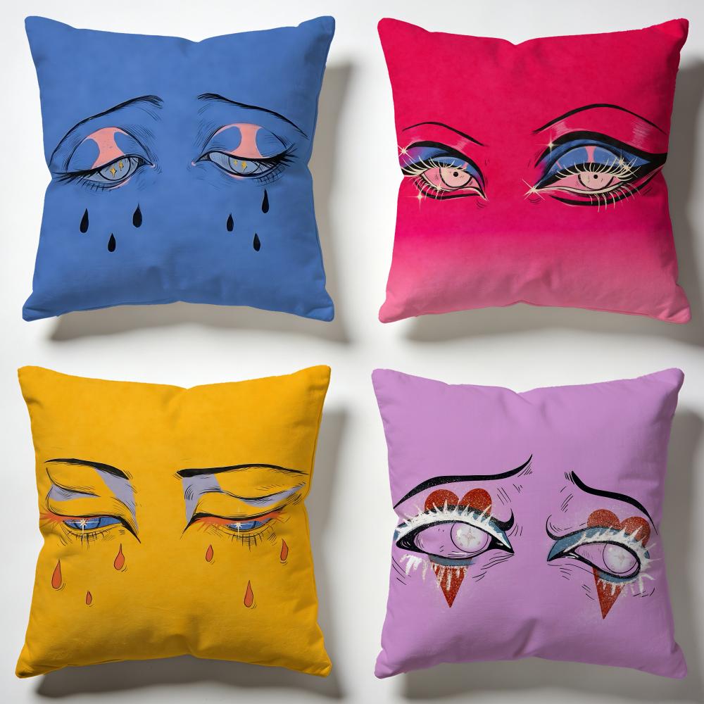 Melancholische Augen Kissenbezug Weiche Kissenbezüge für Zuhause Schlafzimmer Wohnzimmer Sofa