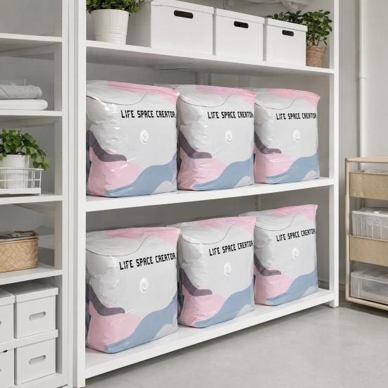 Pumpless Vacuum Storage Bags, Durable Mildew Proof Moisture Proof Clothes Storage, Large Capacity Design Compression Bags, for Clothes Bedding