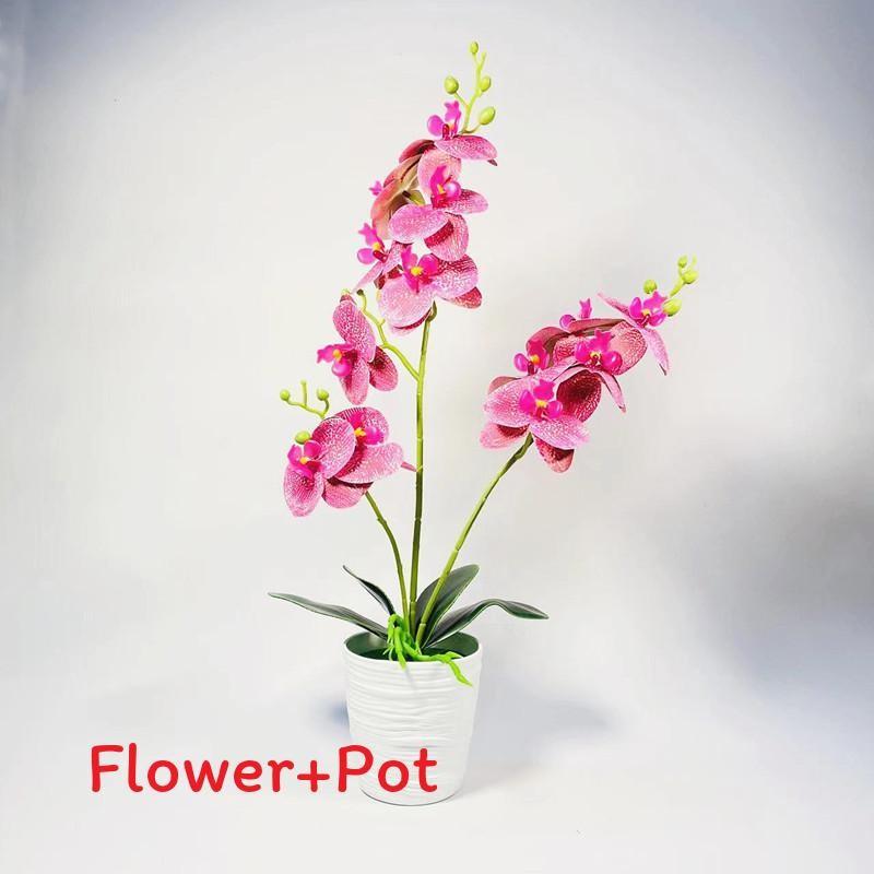 

Potted Faux Phalaenopsis Plant Ornament For Office Desk And Living Room Decor Purple Butterfly Orchid