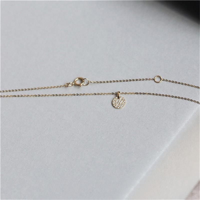 925 Sterling Silver French Simple Pav éCrystal Brand Pendant Clavicle Chain Necklace Women Classic Plating 14k Gold Jewelry Gift