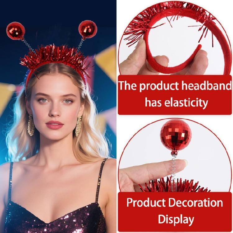 Disco Ball Headwear Breathable Hair Band Christmas Cosplay Hairband For Extended Wear Seasonal Celebration