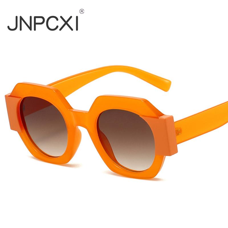  Fashion Polygon Square Double Color Women Sunglasses Vintage Orange Gradient Shades UV400 Men Punk Sun Glasses