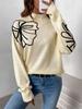 2025 New European & American Autumn Women's Floral Semi-High Neck Sweater