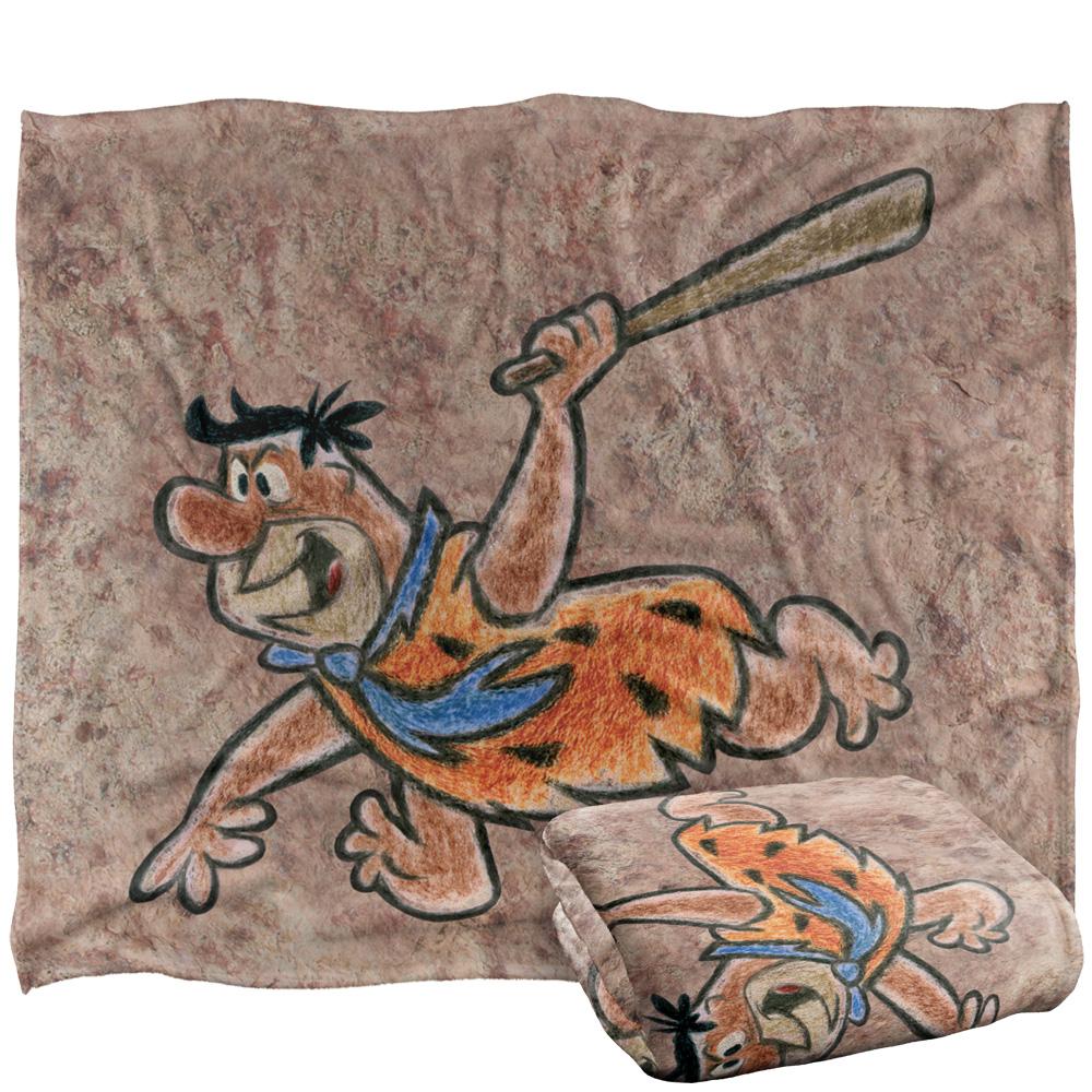 The Flintstones Wall Drawing Silky Fred Supersoft Blanket