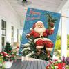 Merry Christmas Santa Claus Double-Sided Garden Flag , Durable Polyester, Outdoor Lawn & Yard Decor, Festive Holiday Decoration