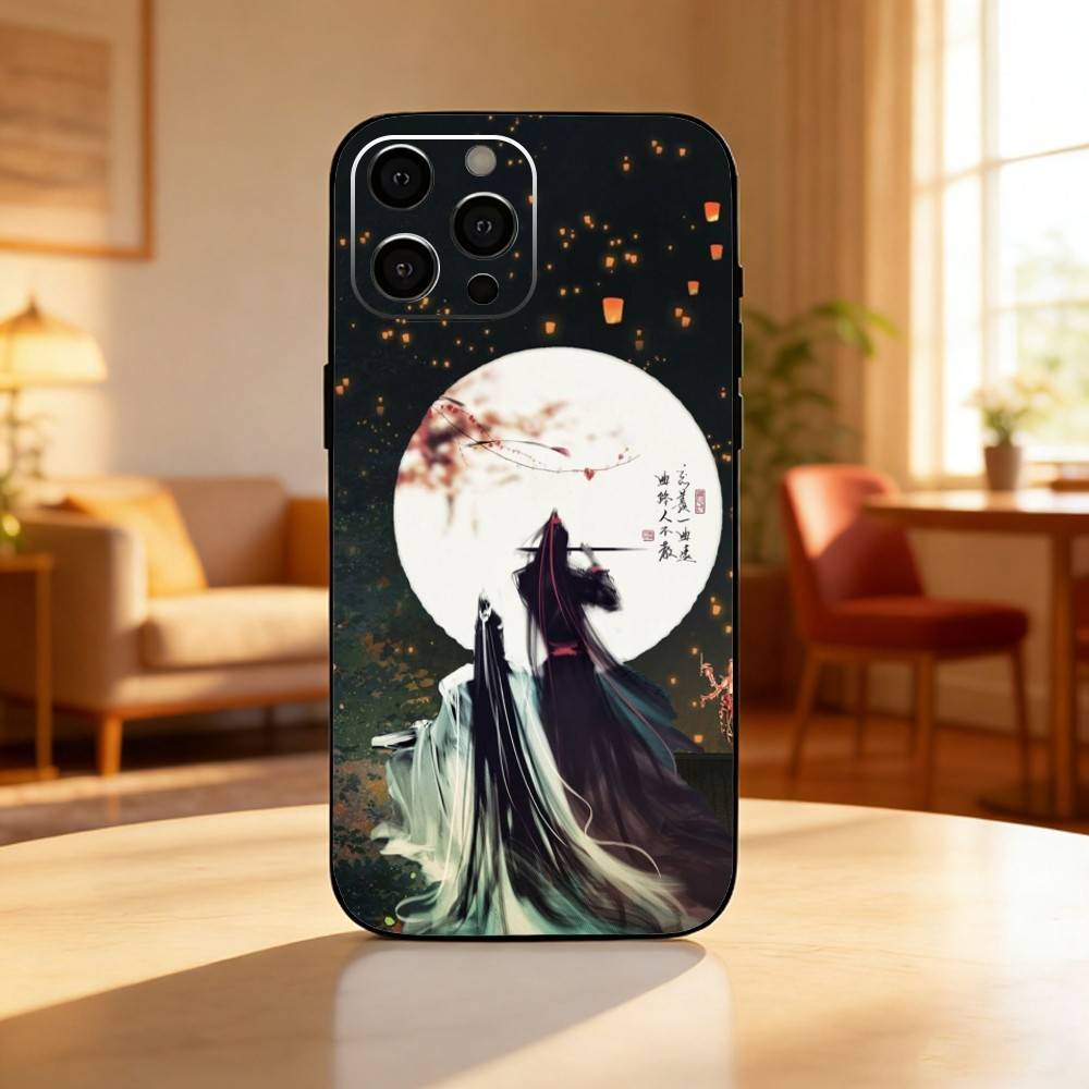 M-Mo Dao Zu Shi MDZS Anime Handyhülle Für iPhone17,16,15,14,13,12 Plus,Max Weiches Silikon Schwarze Hülle