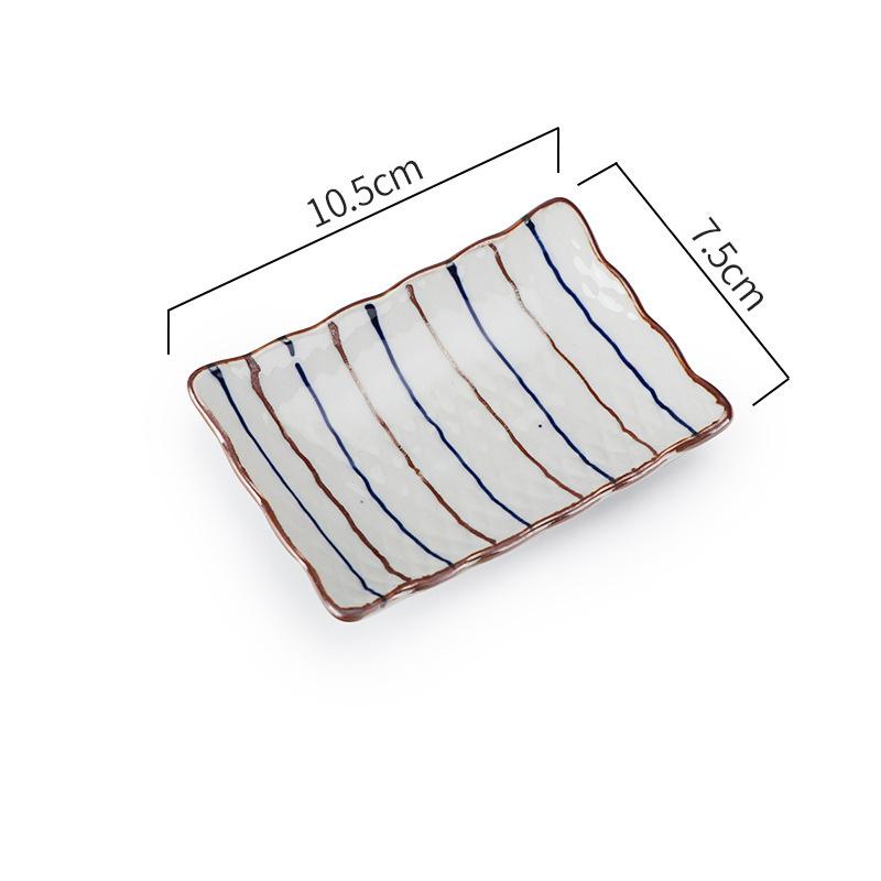 

Японская керамическая прямоугольная тарелка для суши, цветная подглазурная подставка для десерта, торта, закуски, выпечки, приправ, соусов, блюд, столовых приборов