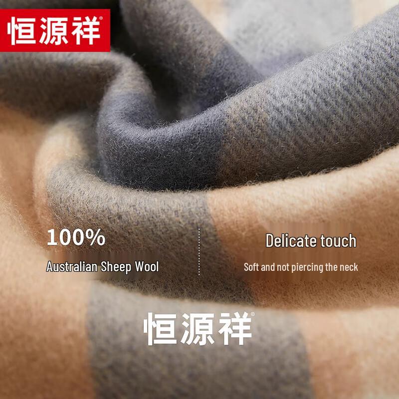 Hengyuanxiang Women's 100% Wool Plaid Scarf & Shawl