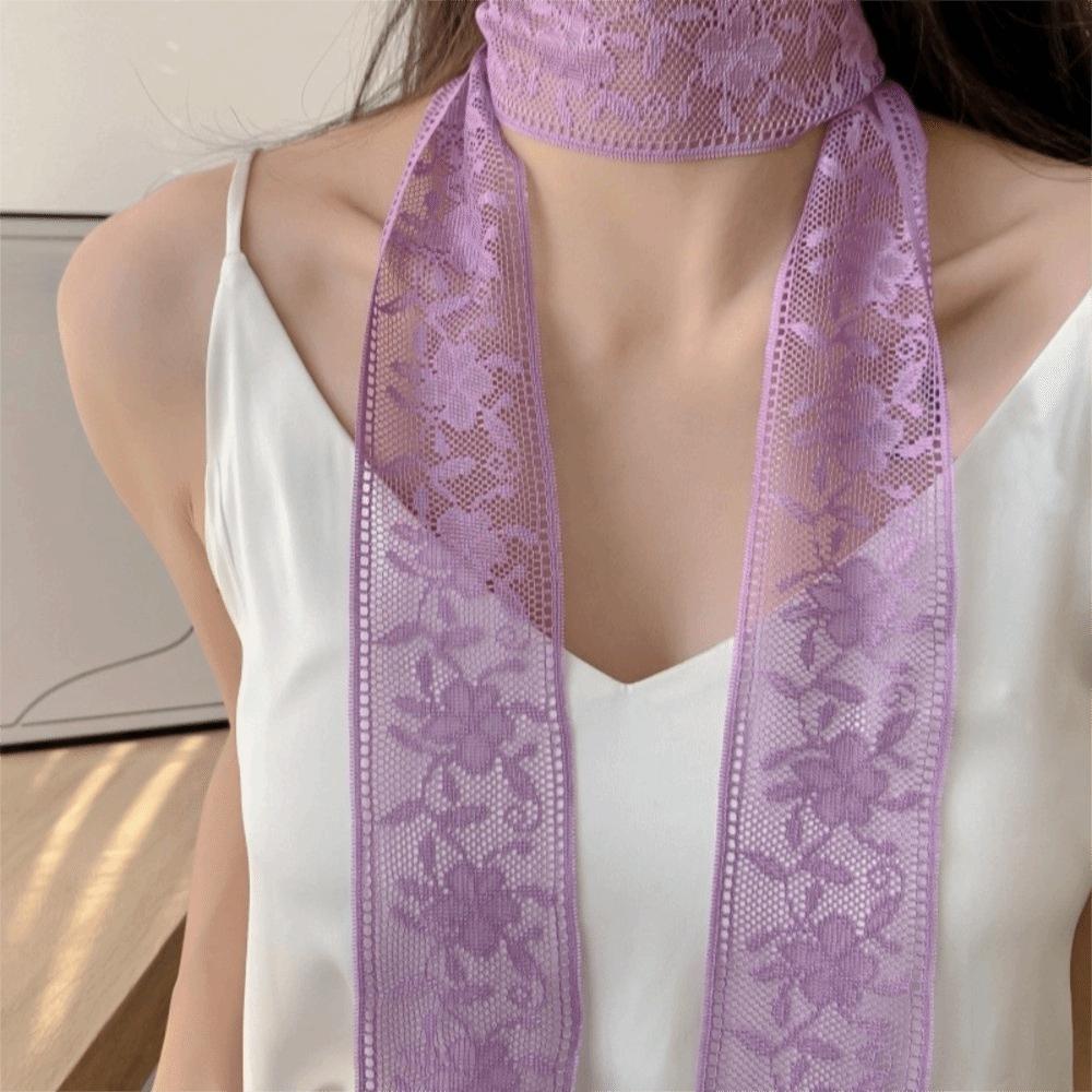 Soft Multifunctional Headscarf Elegant Bag Strap New Lace Printed Scarf Daily