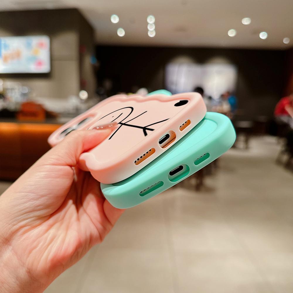 N80 Cartoon Matchman Design Macaron Wavy Edge Phone Cases for iPhone 15 Pro Max Samsung A54 A13 A14 S23 S24 Ultra Redmi Note 13 Pro Shockproof Cover