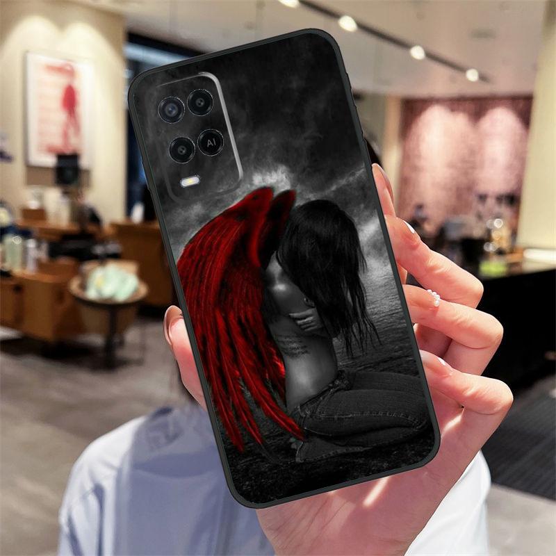 Angel Wings Painting Case For Oppo A94 A54 A40 A60 A80 A98 A78 A18 A38 A58 A16 A76 A96 A17 A77 A74 A57S A15 Cover