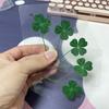 15Pcs Lucky Simulation Four-Leaf Clover Postcards Shamrock Stems Transparent Wishing Cards Ideal for Bookmarks & Decorations