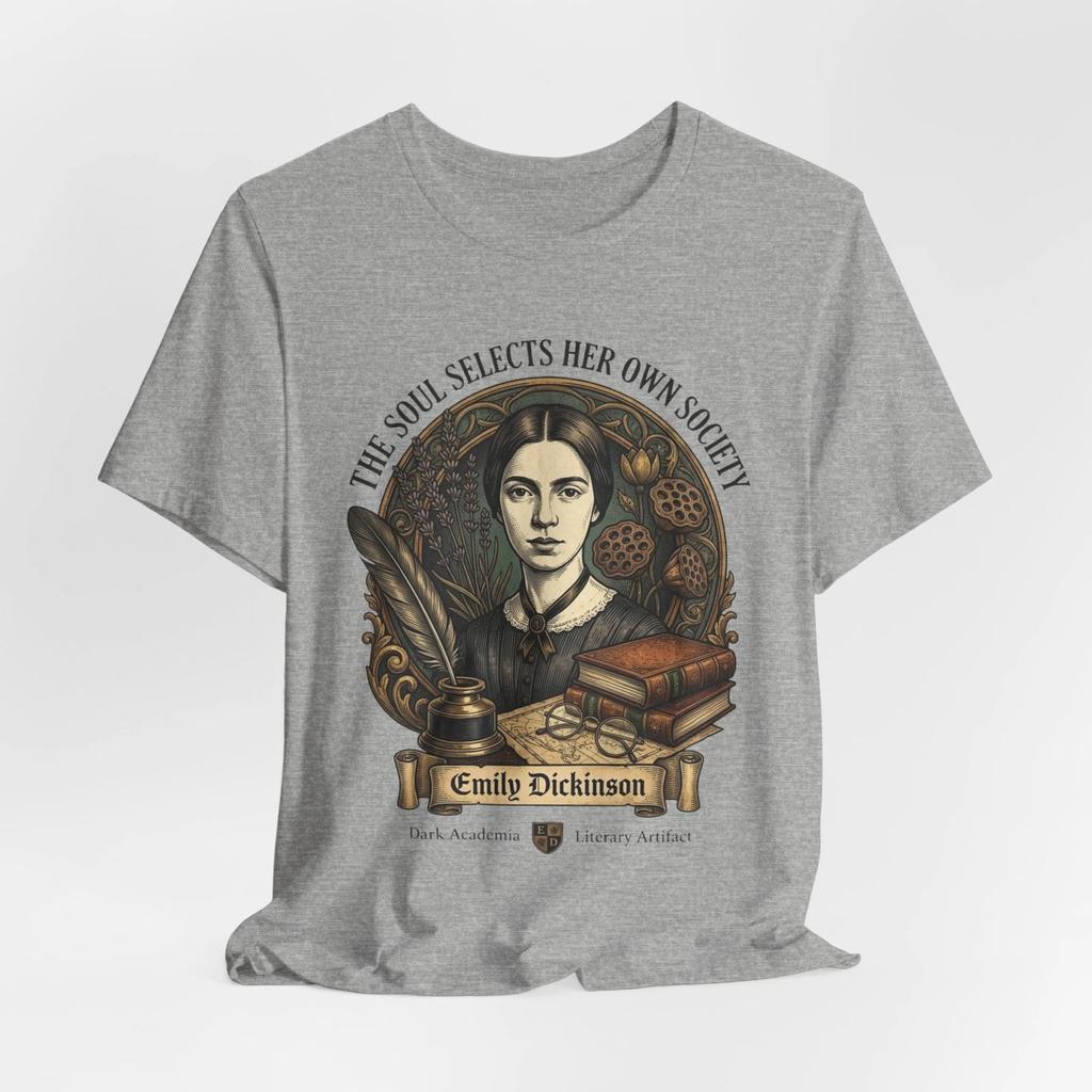 Emily Dickinson portrait tee | The Soul Selects Her Own Society shirt