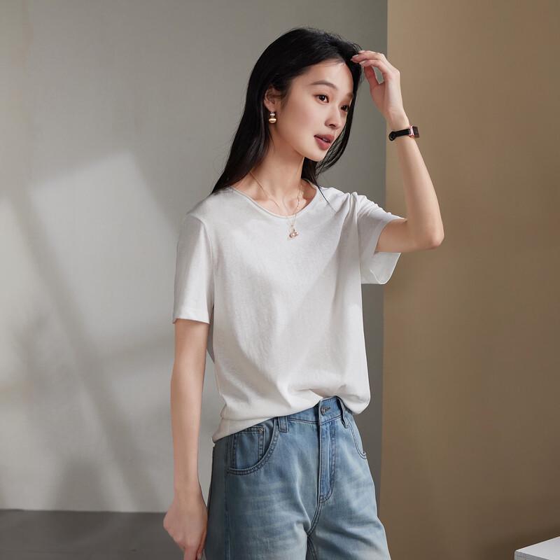 SOFSIL Women s 2026 Summer Solid Color T-Shirt S
