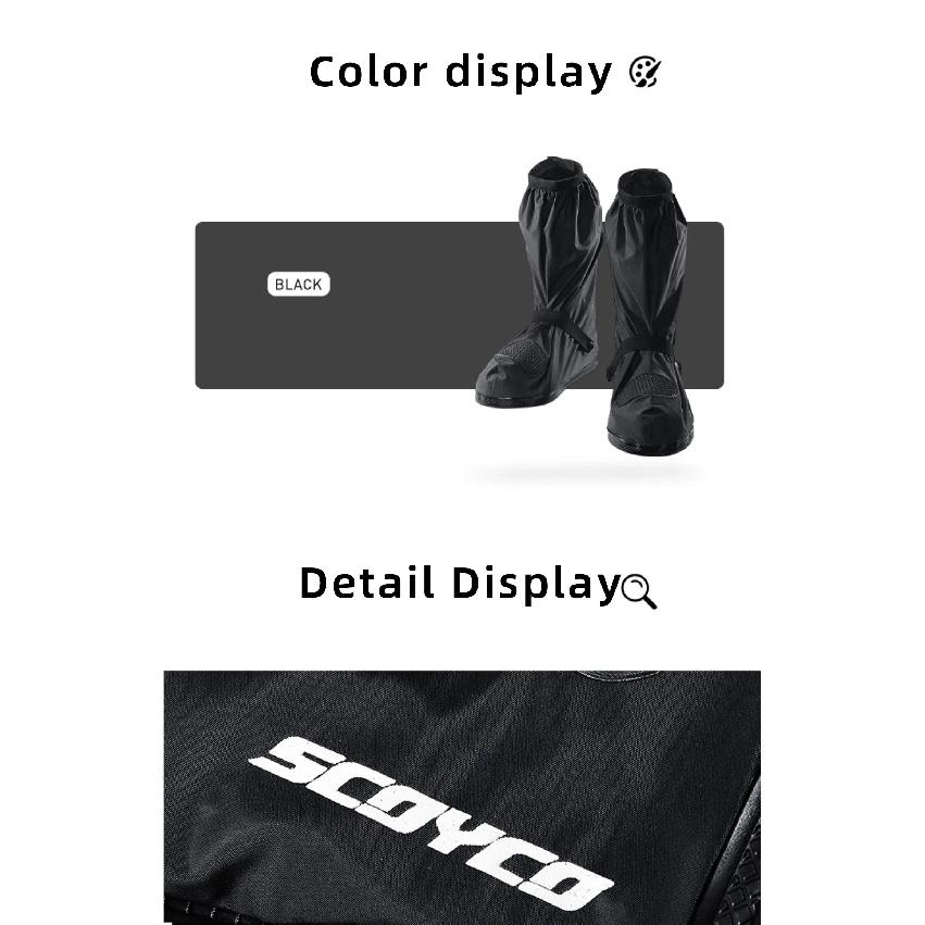 2026 NEW Unisex SCOYCO Motorcycle Rain Shoe Cover Waterproof Overboots Anti Slip Thickened Outdoor Riding Gear