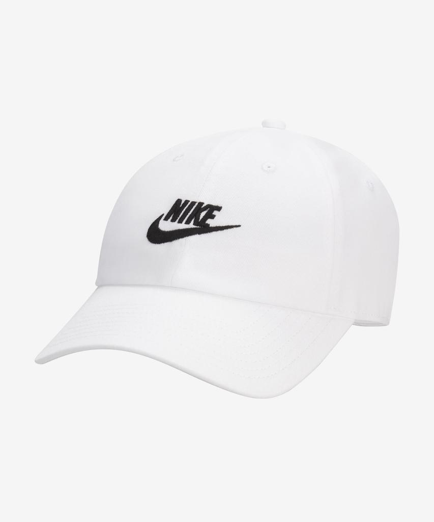 NIKE Club Unstructured Futura Wash Cap - White:Black / Fb5368-100