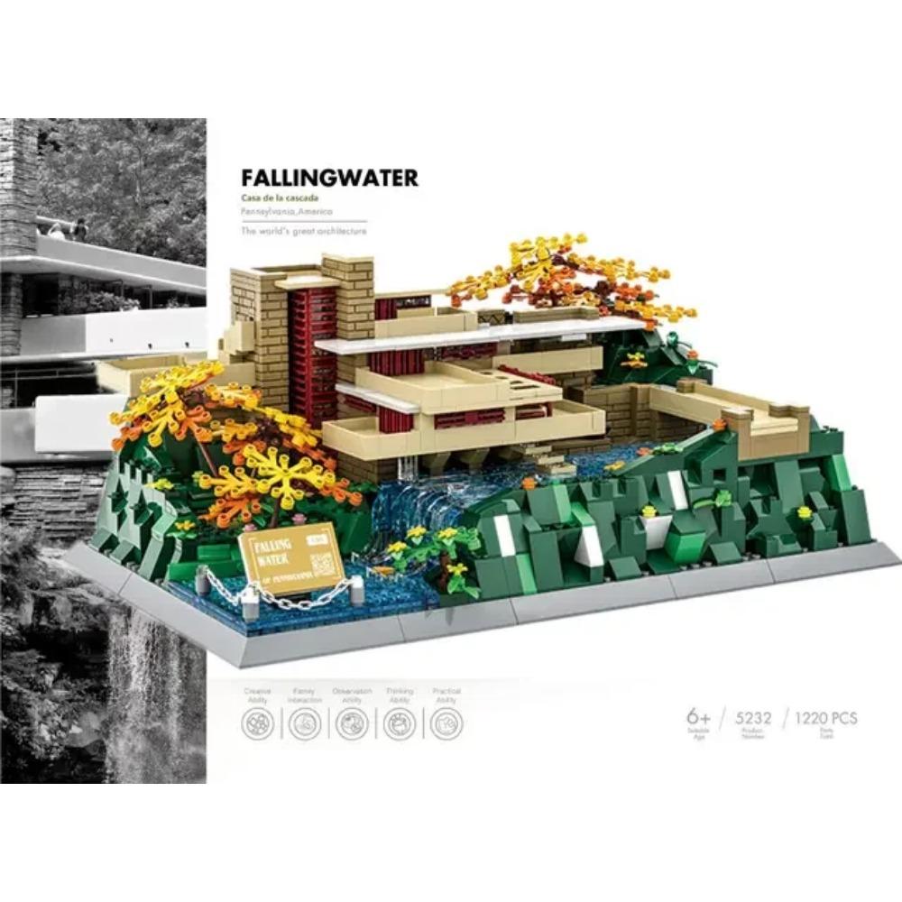 MOC World Famous Architecture Edifice Opera House Building Blocks Villa Savoye Bridge Tower Toy Children Birthday Christmas Gift