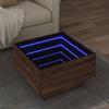 VidaXL Coffee Table with LED Brown Oak 50x50x30 Cm Engineered Wood, Side Table, Living Room Table, Side Table, 847510