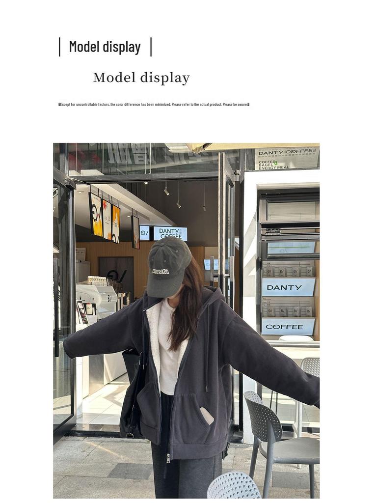 Women's Thickened Lambswool Fleece Zip Cardigan - Cozy Autumn Winter Sweatshirt 2025 Style