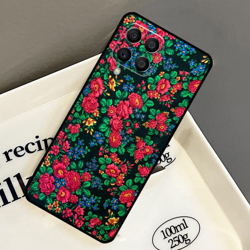 Russian Scarf Floral Case For Samsung Galaxy M21 M31 M14 M34 M54 M33 M16 M36 M56 M53 M13 M12 M32 M52 M15 M55 M35