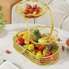 Metal Tiered Fruit Basket Hollow-Out Snack Display Rack Fruit Basket  Home Office Use