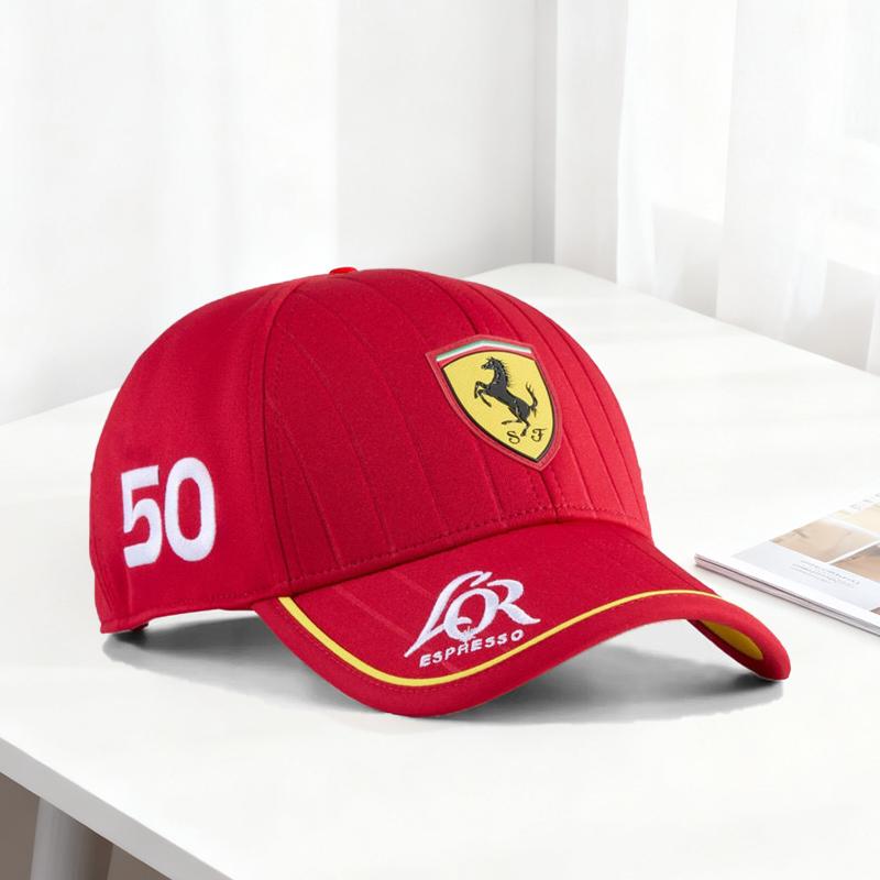 Men Women Car Logo Embroidered Baseball Cap Classic Racing Sports Peaked Hat For Ferrari 488 Roma F8 SF9018121360 F4301575M TG8