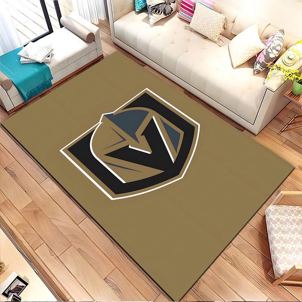 Golden Knight Shield Emblem Patterned carpet, non slip mat suitable for living room and bedroom sofas