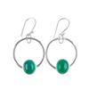 Green Onyx Cab Gemstone 925 Sterling Silver Handcrafted Jewelry Earrings 1.37" EE-67-36
