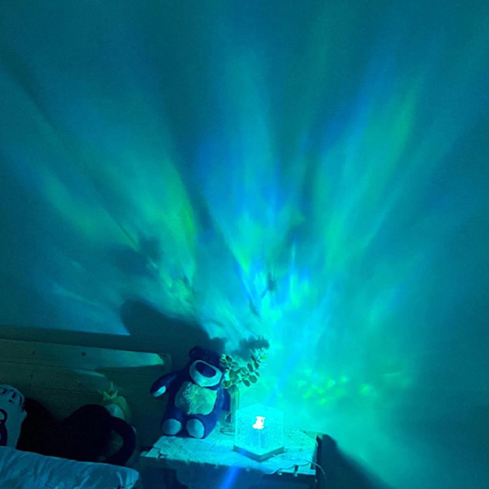 Dynamic Water Ripple Night Light 16 Colors Rotating Water Ripple Small Night Lamp Remote Control Water Ripple Cube Night Light