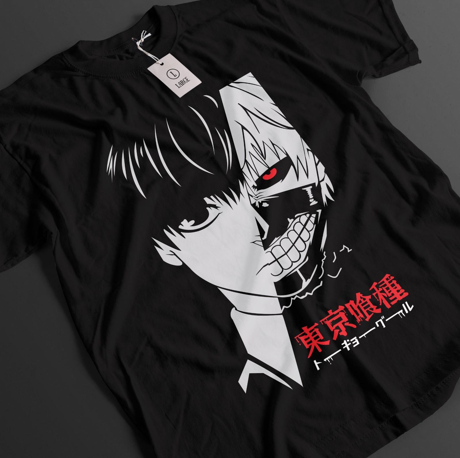 

Tokyo Ghoul Shirt Kaneki Ken Tshirt Touka T-Shirt Mens Womens Tees Top Juuzou Top Horror Anime Tee S