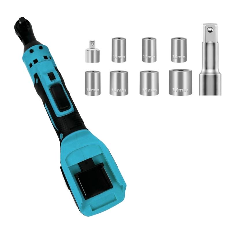 Cordless Electric Ratchet Wrench Set 400RPM Cordless Ratchet Wrench 3/8" 7 Sockets 1/4" Adapter Variable Speed