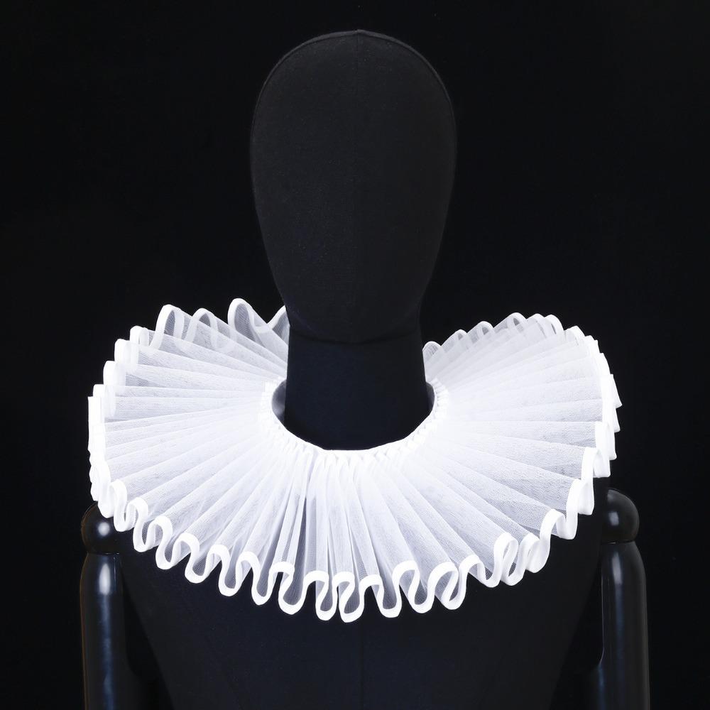 Detachable Shakespeare Neck Ruffled Collar Vintage Victorian Costume Renaissance False Collar Elegan Retro Ruff Collar