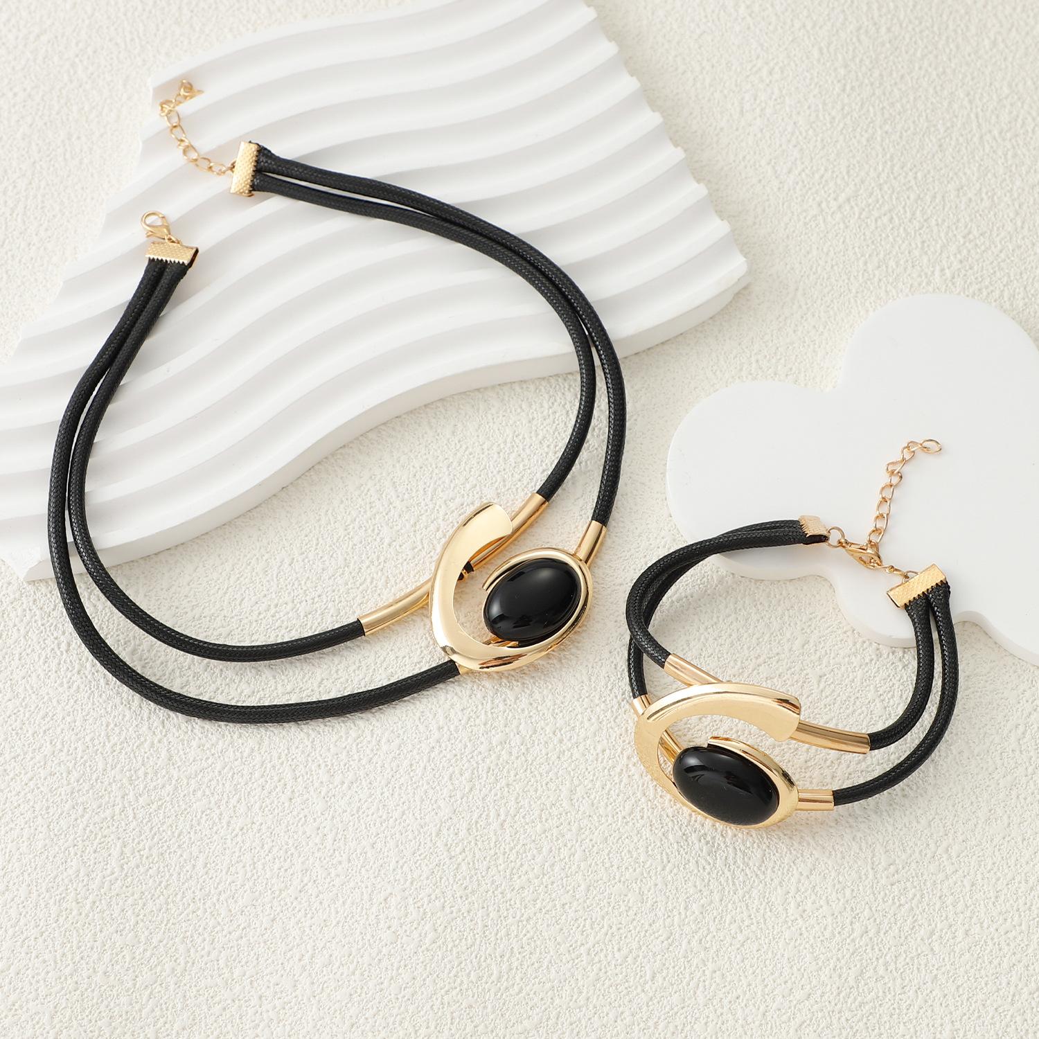 Spiral Snail Acrylic Jewelry Ladies Necklace Bracelet Set золотой