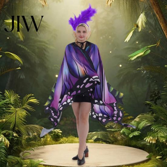Cape Papillon Facile à Porter Ailes d'Halloween Costume pour Femmes, Adultes Tissu Doux Enveloppement d'Ailes Fée Festivals de Musique, Fête Cosplay Reine des Elfes