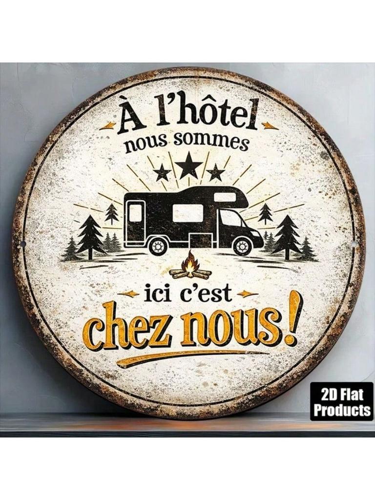 Vintage Metal Sign RV Camping We're In A Hotel But This Is Home Retro Wall Art Decor for Garage Bar Pub