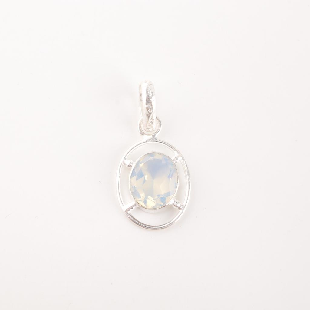 Milky Opal Gemstone 925 Sterling Silver Jewelry Handcrafted Fashionable Pendant PP-6-14