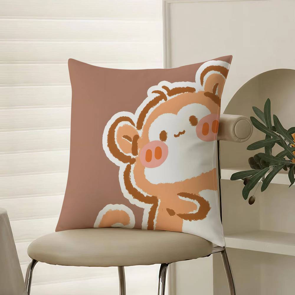Surprise Animals In The Twelve Zodiac Signs Pillow Case Comfort Sofa Bed Silky elegant Invisible zipper Decorative cushion cover