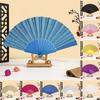 Glitter Powder Folding Fan Hand Held Fan with Plastic Ribs Portable Summer Fan Decoration Dance Performance Props Party Accessories
