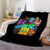 1pc Geometry Dash Adventure flannel Blanket for Super Soft Cute Comfort Blanket for Travel Bedding Couch Sofa Blanket Y73027