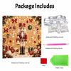 DIY Framed Pearl Painting Kit with Nutcracker Christmas Decor 5D Sparkling Bead Art Canvas Ready to Display Home Decor Gift Idea Elegant Festive Set