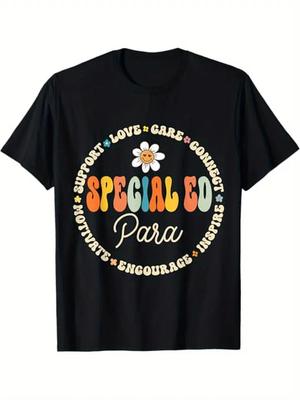 Groovy Special Ed Para Special Ed Paraprofessional Crew T-Shirt, 100% Cotton, Gi