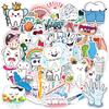 50 Cartoon Dentist Teeth Graffiti Stickers: Creative, Cute, Mixed Style, Waterproof for Planners, Water Bottles, and Computers