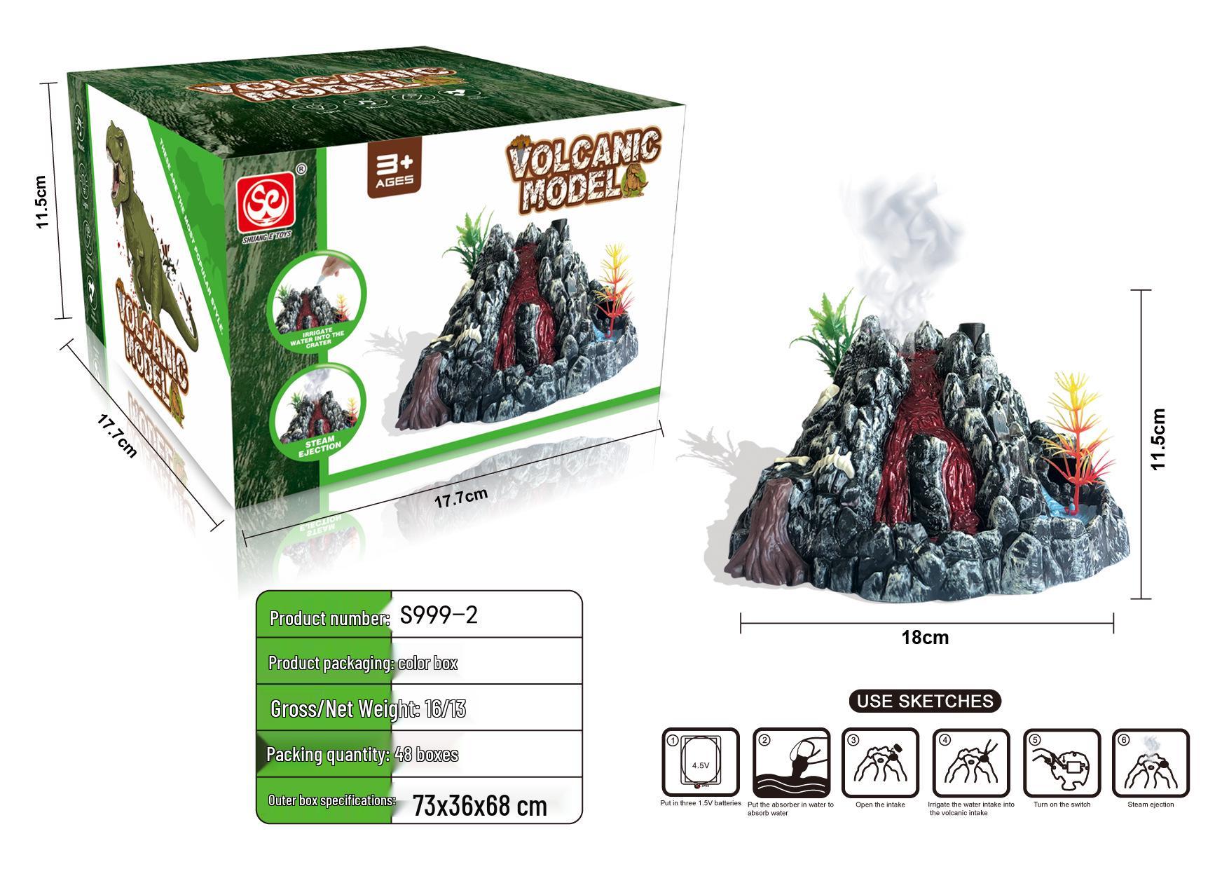 Transforming T-Rex Dinosaur Toy with Realistic Volcano Eruption Scene - Children s Animal Play Set