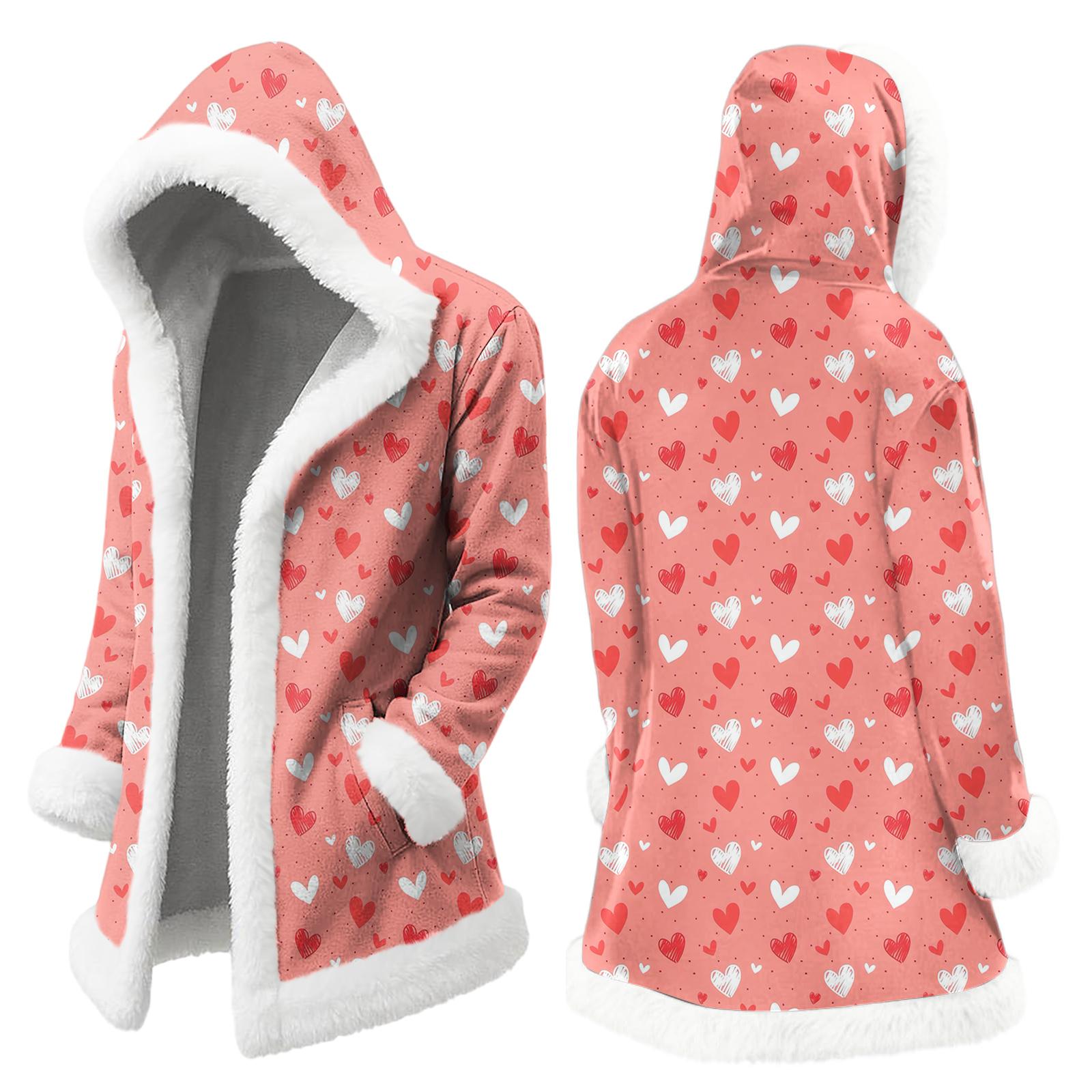 

Unisex Hooded Cardigan With Pockets, Warm Outerwear XL кавун червоний колір