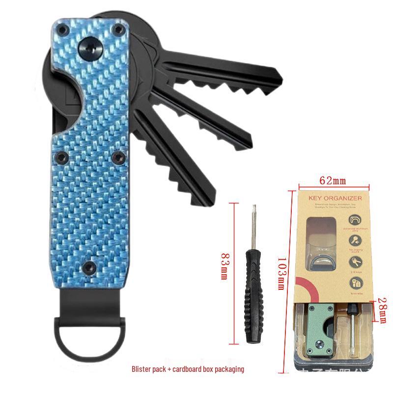 Aluminum Alloy Compact Keychain Organizer - Holds 2-6 Keys, Multifunctional and Portable