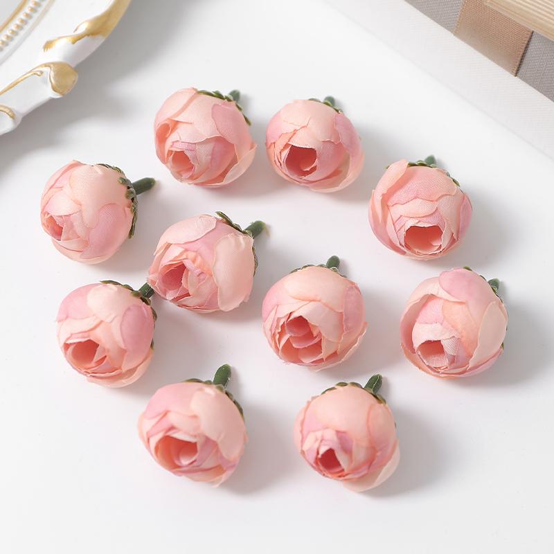 10/20Pcs Rose Artificial Flowers Heads 3CM Fake Flowers for Home Decor Wedding Marriage Decoration DIY Craft Garland Accessories
