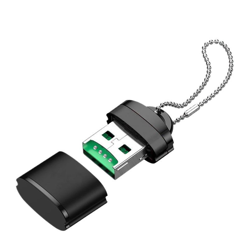 USB2.0 Mini TF-Kartenleser mit Aluminiumgehäuse & Kette - Universell für Mobiltelefone & Computer