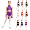 Barn Flickor Modern Lyrisk Dansklänning Balett Konståkning Gymnastik Leotard Body Dräkt Strappy Back Latin Jazz Klänning
