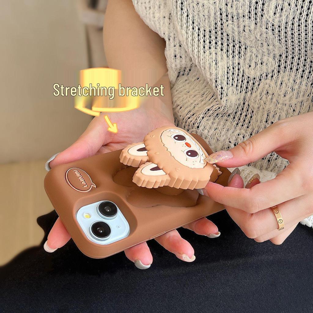 Cartoon Stand Pull-Cloth Case for iPhone 14/13/12/11 and 17/16/15 Pro Max
